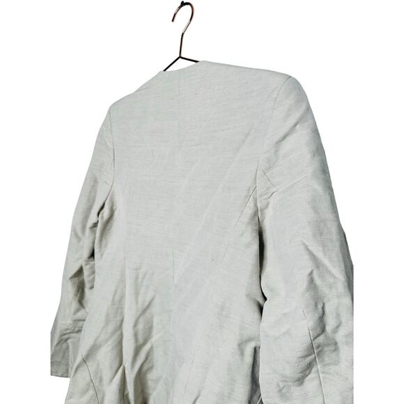 CO Clay Gray Collarless Flare Cuff V-Neckline Single Button Solo-Breasted Jacket - Picture 10 of 12